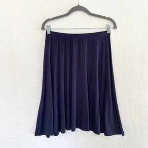 KOSHER CASUAL Women's Size XL Knee Length Skater Skirt Full A-line Dark Navy NEW